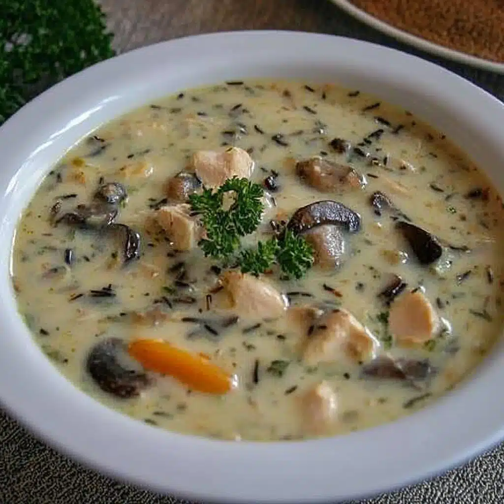 Creamy Mushroom Chicken and Wild Rice Soup