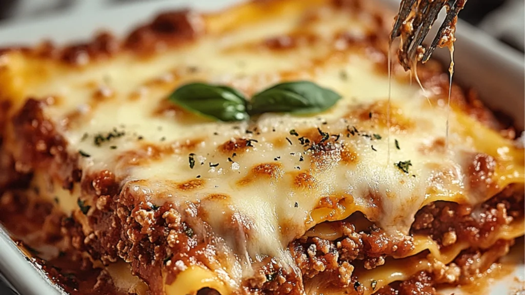 two pictures with the words authentic italian lasagna on them and an image of a plate full of lasagna