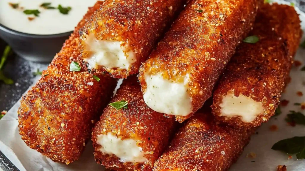 some fried food on a white plate with sauce