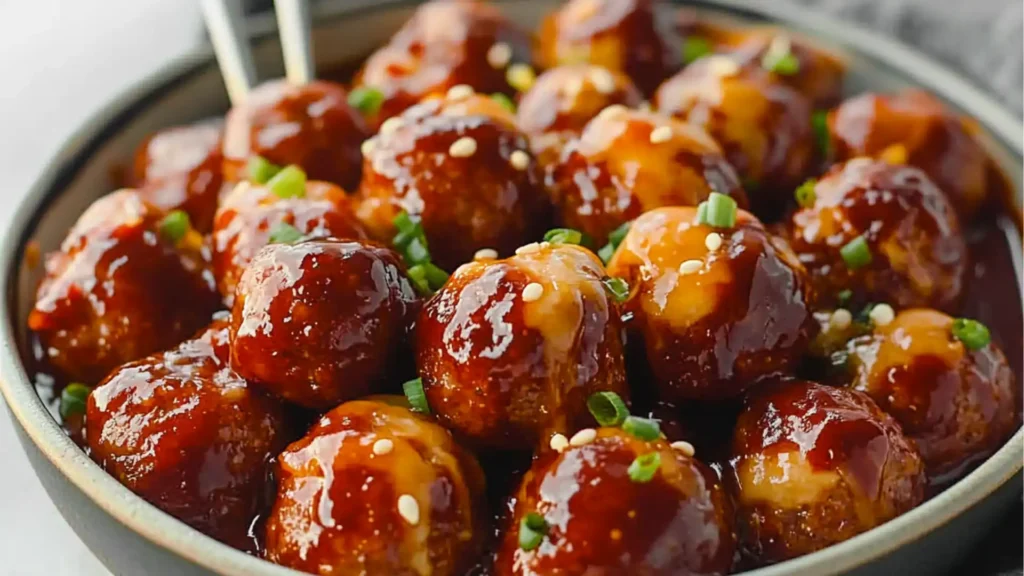 korean bbq meatballs with spicy mayo dip