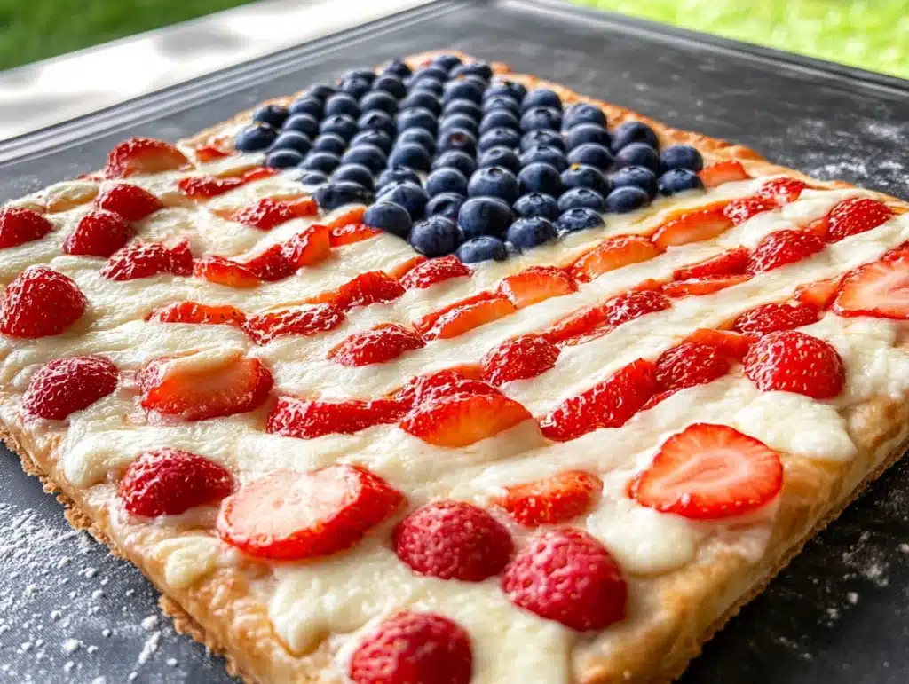 a slice of patriotic pie on a plate
