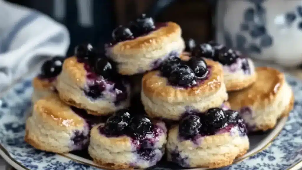 blueberry butter swim biscuits are an easy dessert recipe that is perfect for the whole family