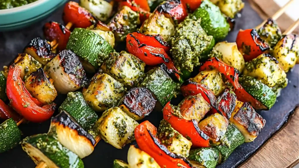Veggie Kabobs with Pesto