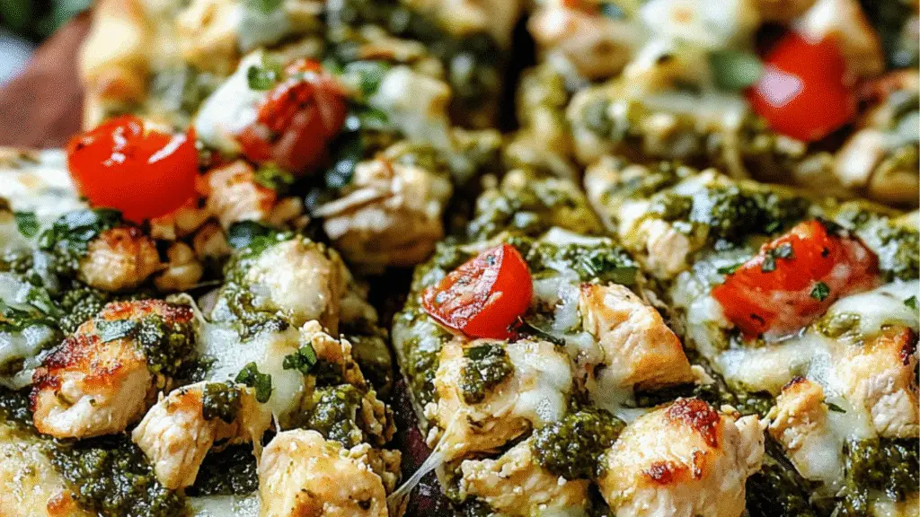 Pesto Chicken Flatbreads