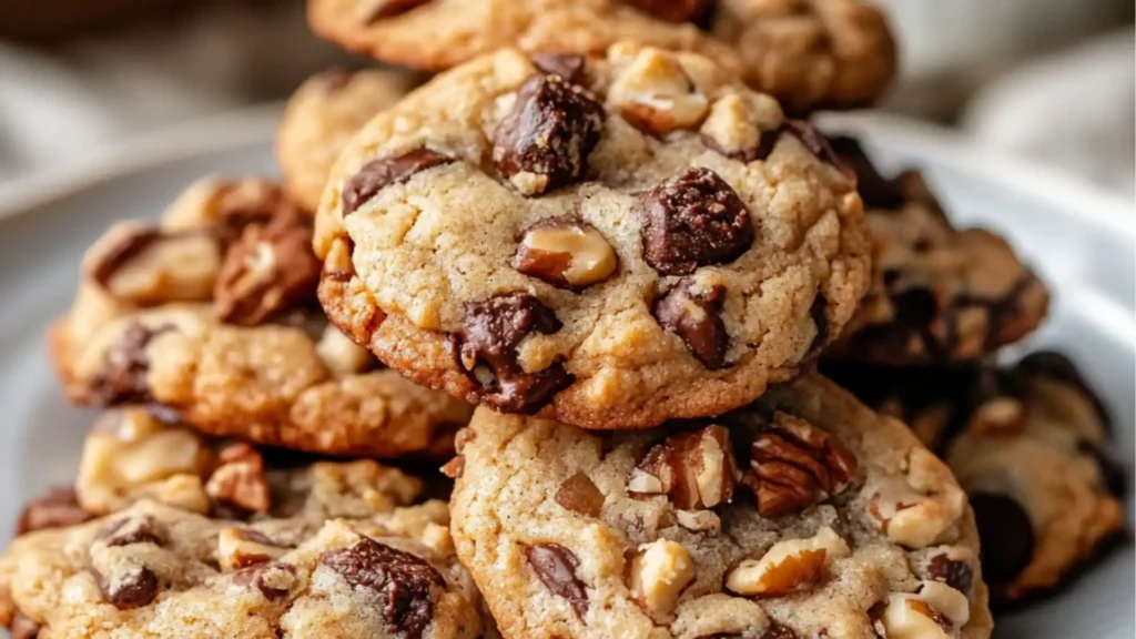 several cookies with chocolate drizzle on top are cooling on a rack in the kitchen
