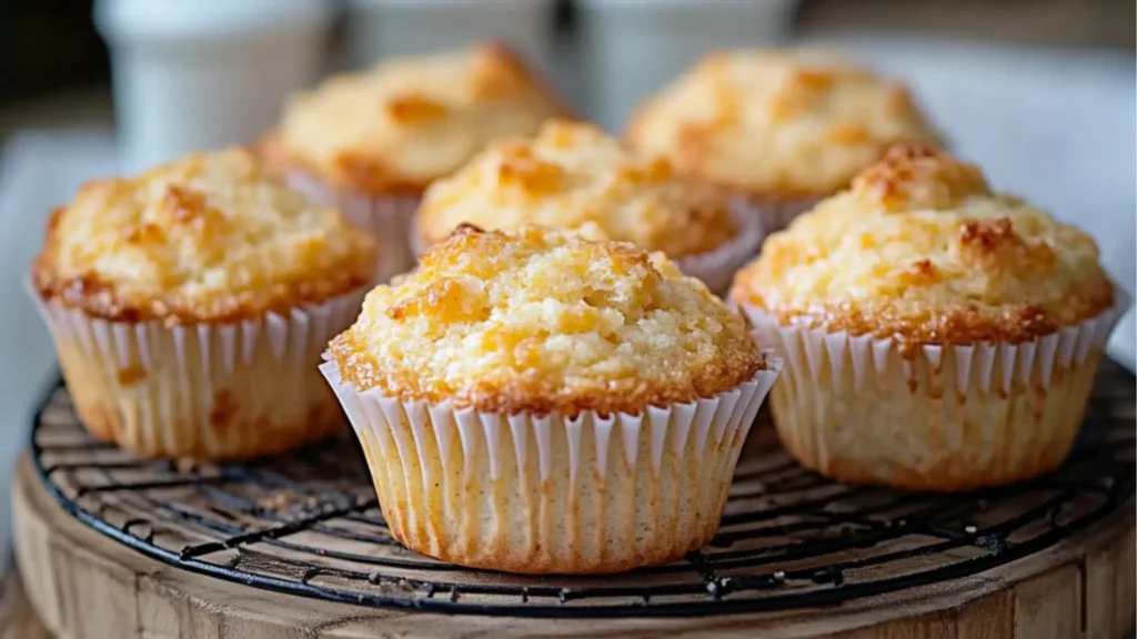the best healthy coconut and pineapple cottage cheese muffins are made with only three ingredients