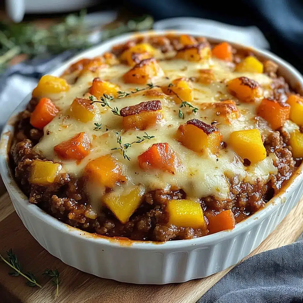 Amish Hamburger with Fall Veggies Bake