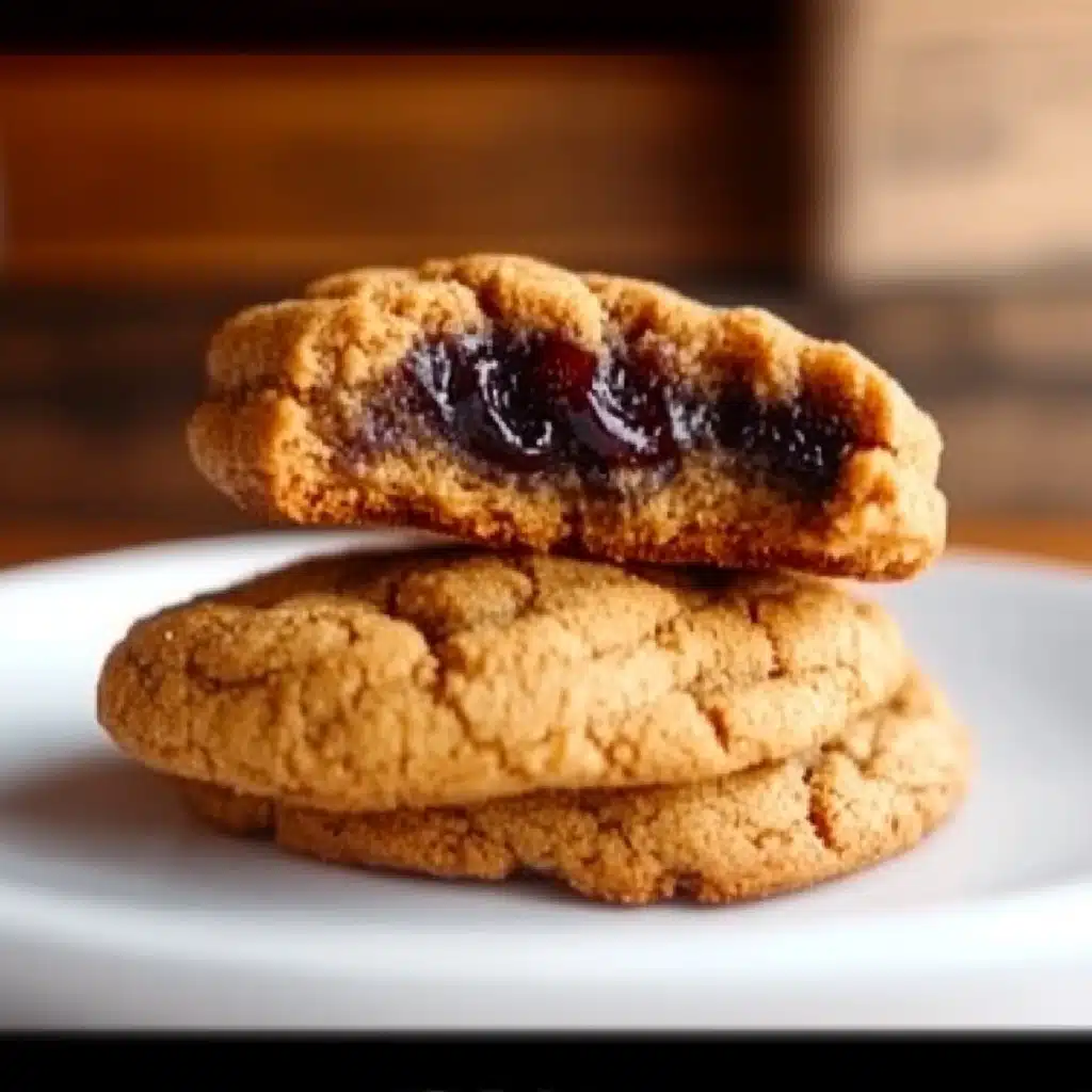 Healthy Flourless Peanut Butter & Jelly Cookie Sandwiches
