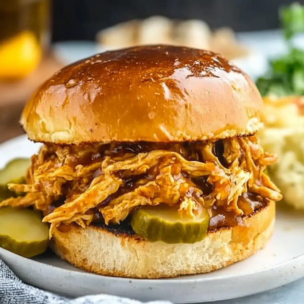 Slow Cooker Honey Mustard Shredded Chicken Sandwich Recipe