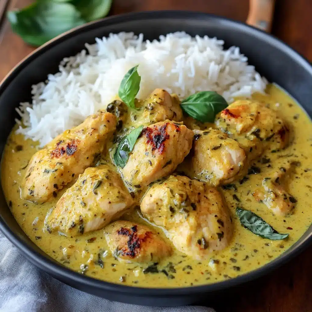 Basil Chicken with Coconut Curry Sauce