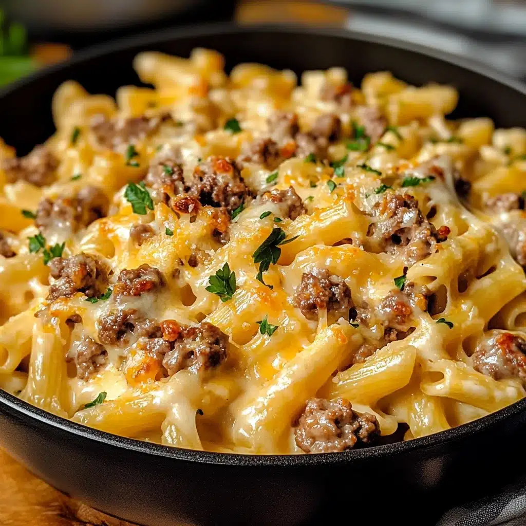 Loaded Cheeseburger Alfredo Pasta