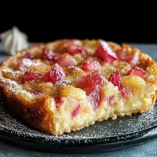 Irresistible Rhubarb Custard Kuchen : Creamy Bake -image