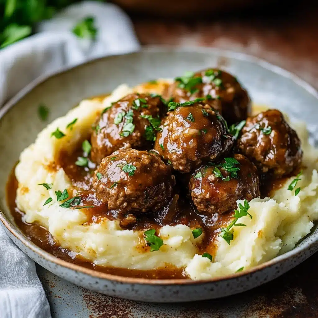 Salisbury Meatballs and Mashed Potatoes Recipe