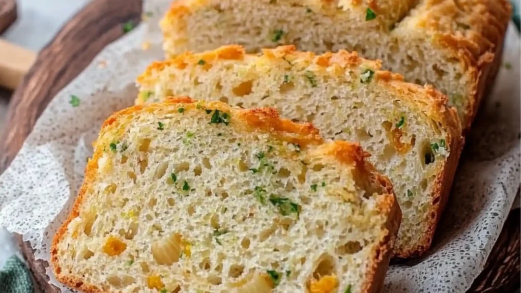 a loaf of bread sitting in a pan on top of a table