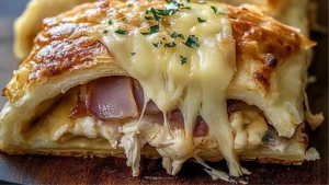 chicken cordon bleu stromboli is an easy and delicious appetizer