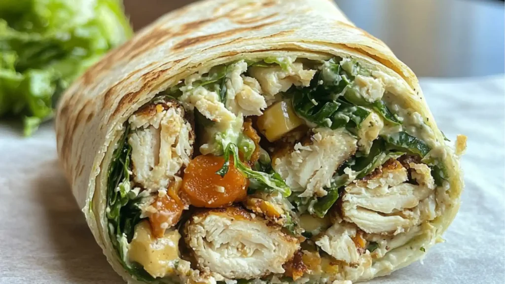 This Chicken Caesar Wrap makes a great summer lunch idea or an easy dinner idea for the family! This recipe tastes like classic Caesar salad! It also makes an easy Spring recipe! Save this pin.