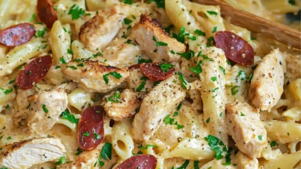 Crock Pot creamy cajun chicken pasta recipe, slow cooker cajun chicken pasta, easy creamy cajun chicken pasta, cajun chicken pasta dinner, crockpot cajun chicken pasta, creamy cajun pasta with chicken