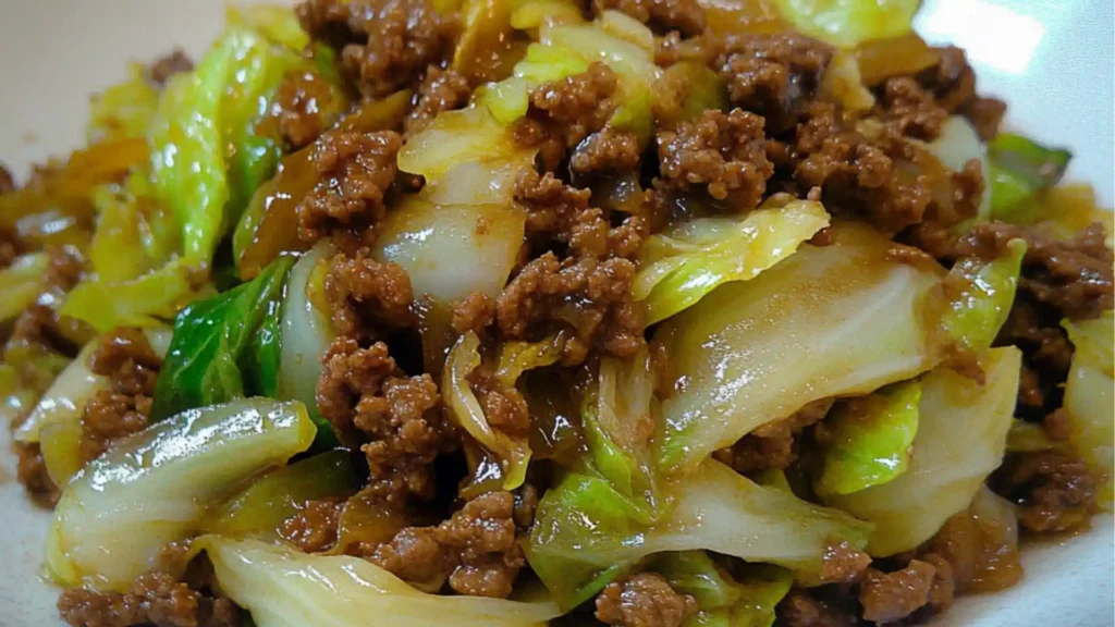 this chinese ground beef and cabbage stir fry is an easy, healthy dinner that's ready in under 30 minutes