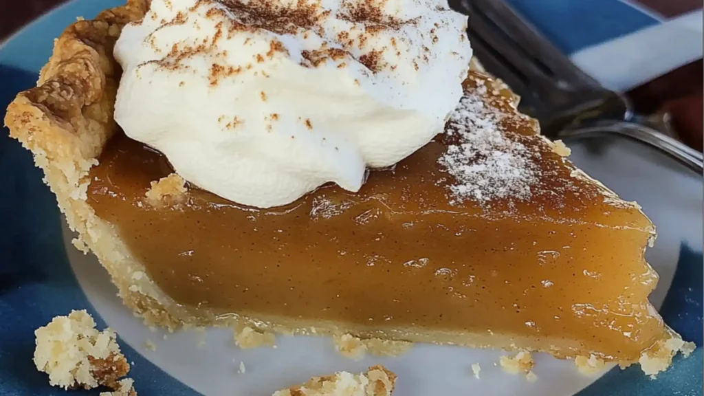 salted honey pie on a plate with text overlay that reads salted honey pie