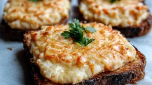 pieces of bread with cheese