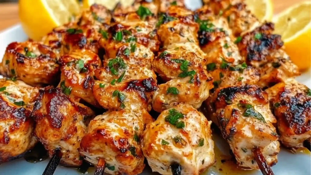 Garlic Parmesan Chicken Kebabs