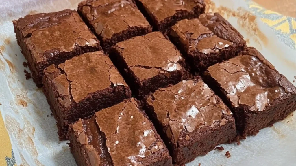 chocolate brownies stacked on top of each other with text overlay that reads, how to make condenseed milk brownies easy - eggless