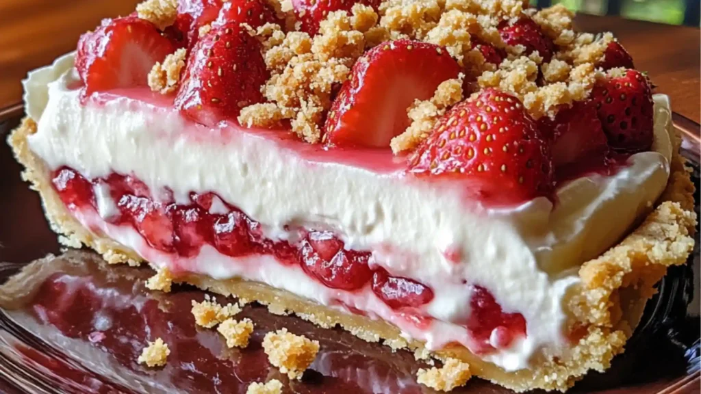picture of a cake with strawberries on top