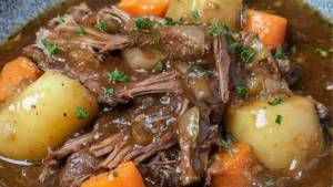 how to make the best pot roast in the slow cooker with potatoes and carrots
