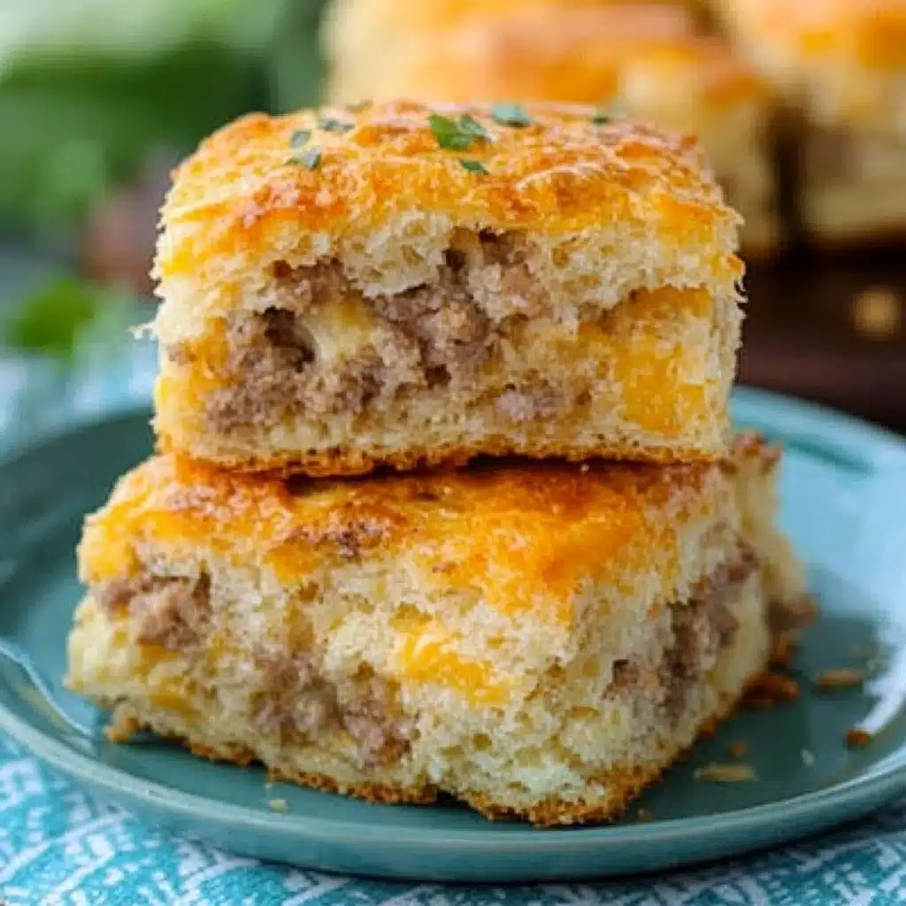 Easy Breakfast Butter Swim Biscuits with Sausage and Cheese