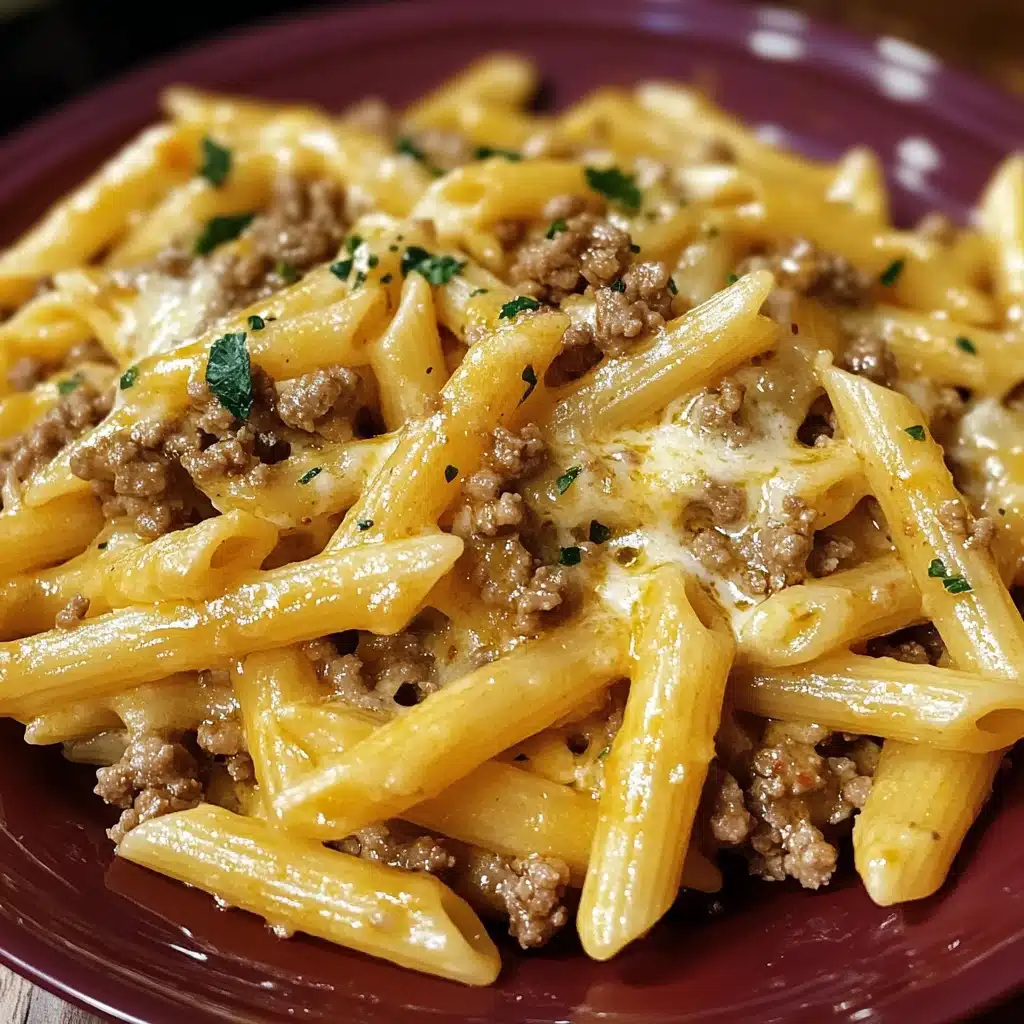Cheesy Penne Garlic Butter Ground Beef