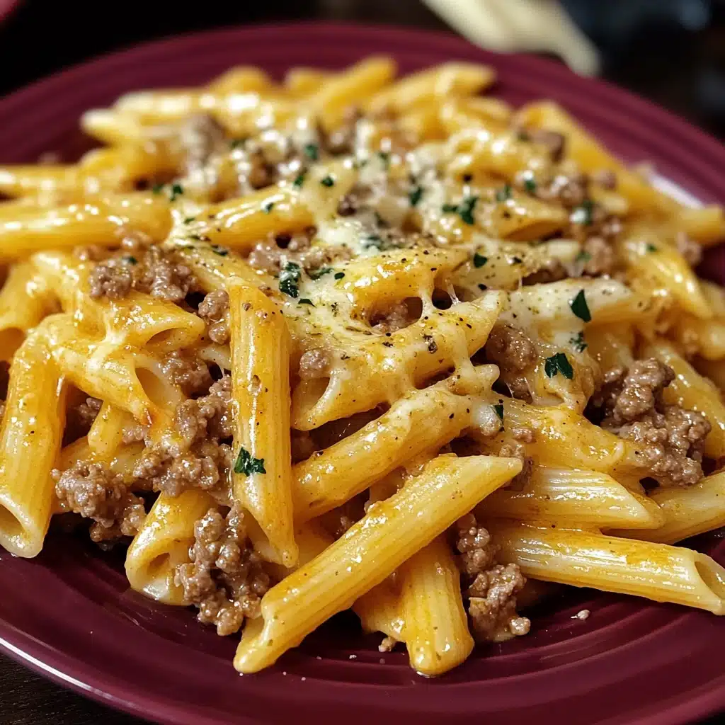 Cheesy Penne Garlic Butter Ground Beef