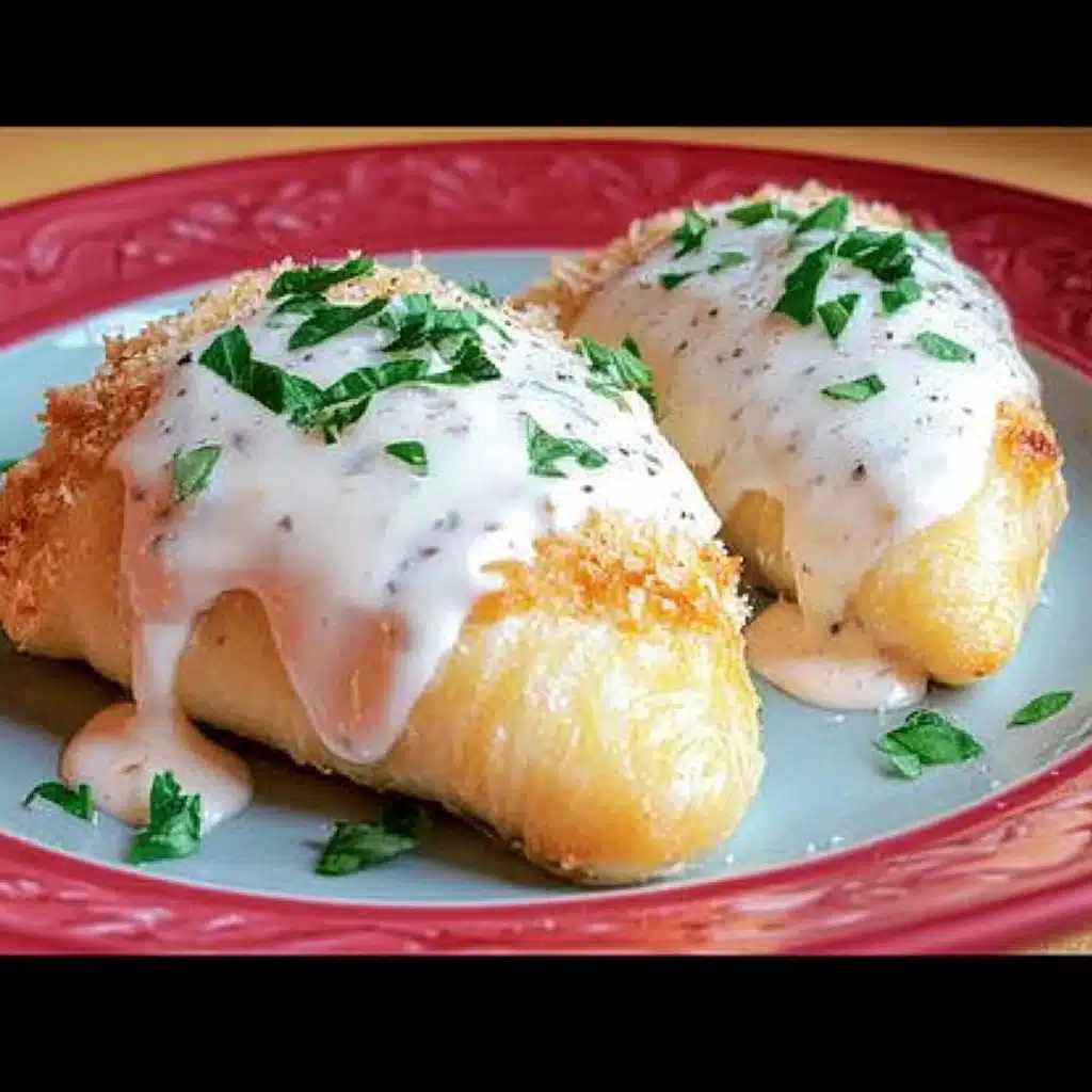 Chicken Pillows with Creamy Parmesan Sauce