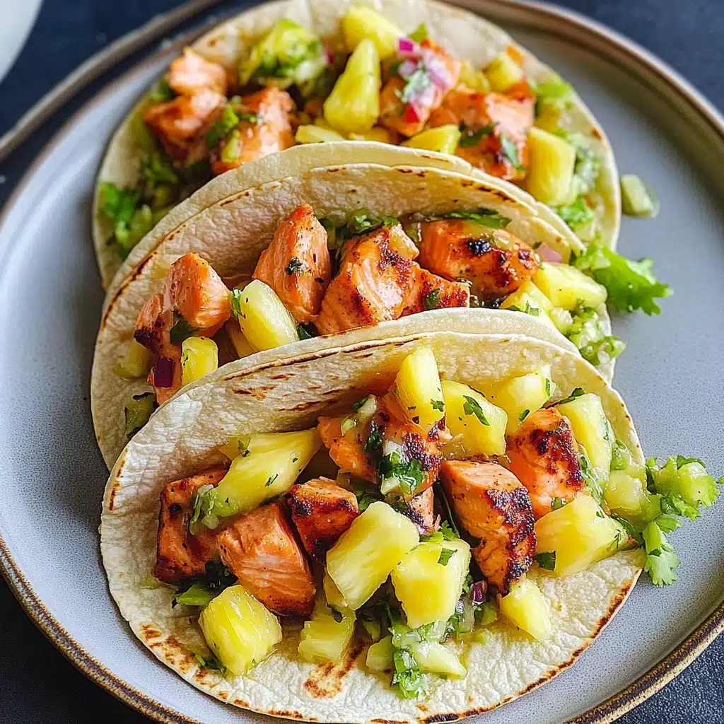 Chipotle Honey Salmon Tacos with Pineapple Salsa