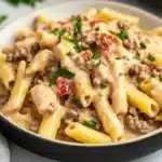 Creamy Rotel Pasta with Ground Beef
