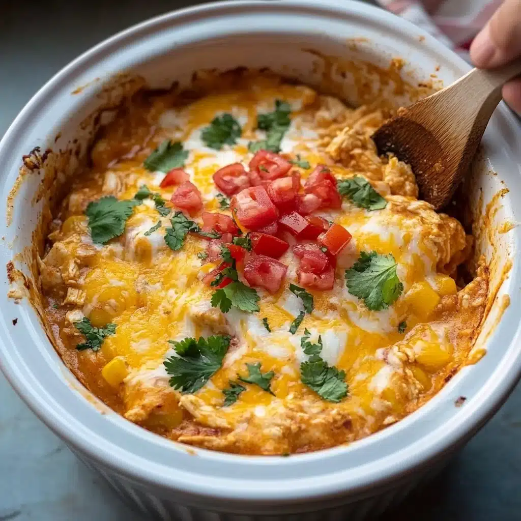 Crockpot Chicken Enchilada Casserole