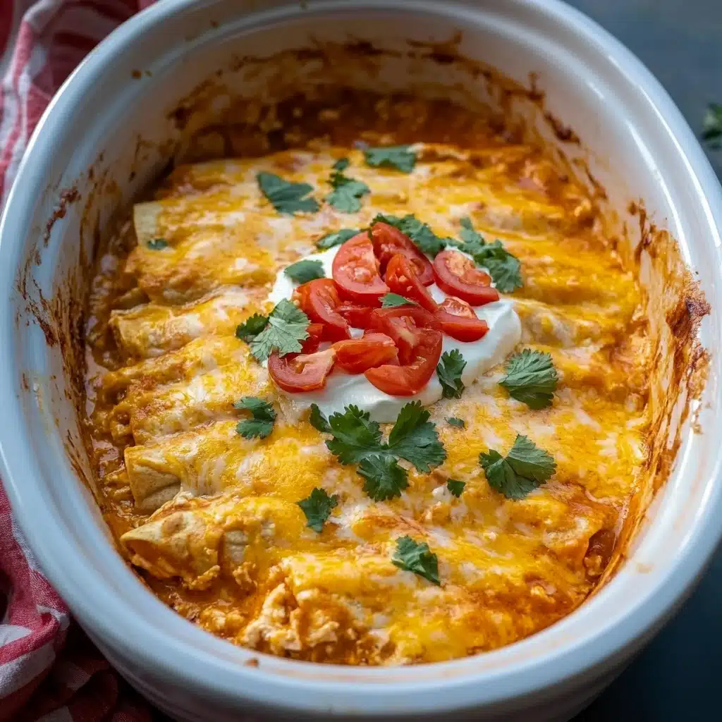 Crockpot Chicken Enchilada Casserole