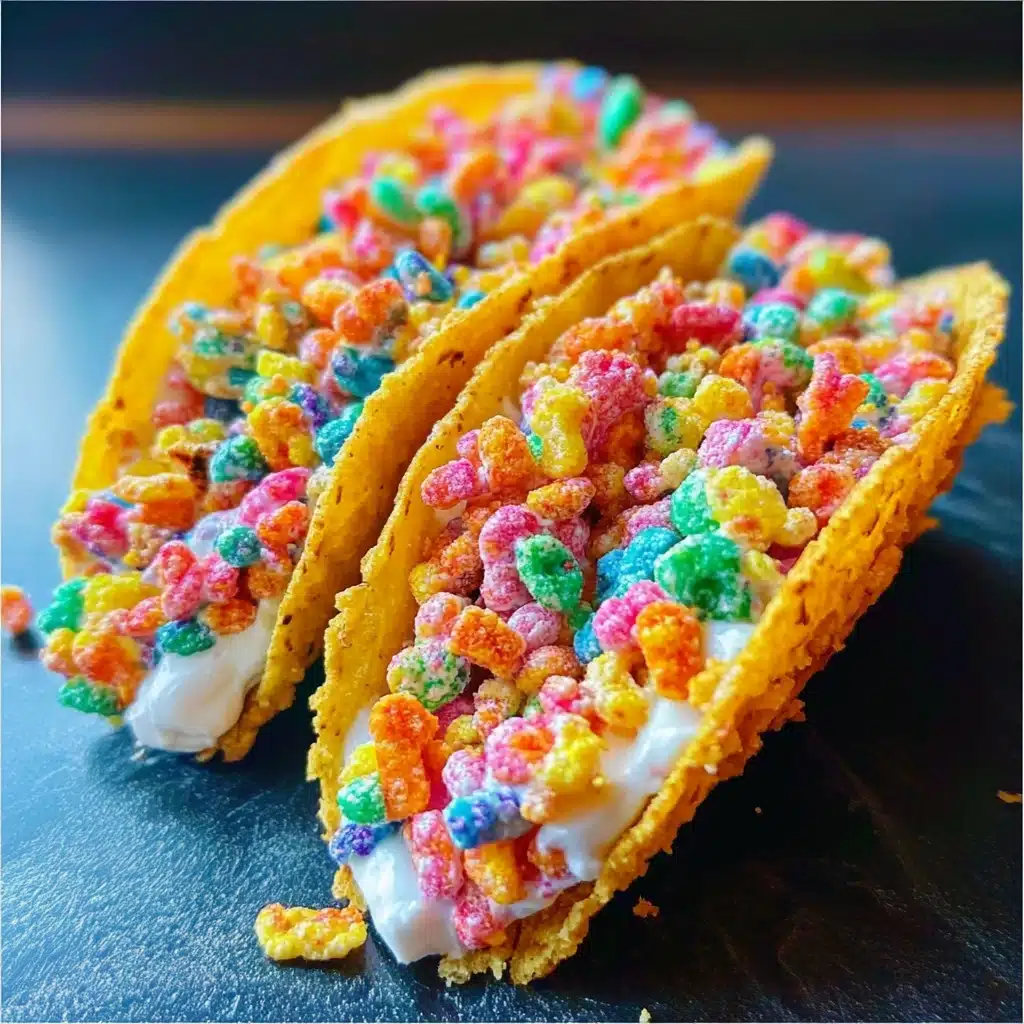 Fruity Pebbles Cheesecake Tacos