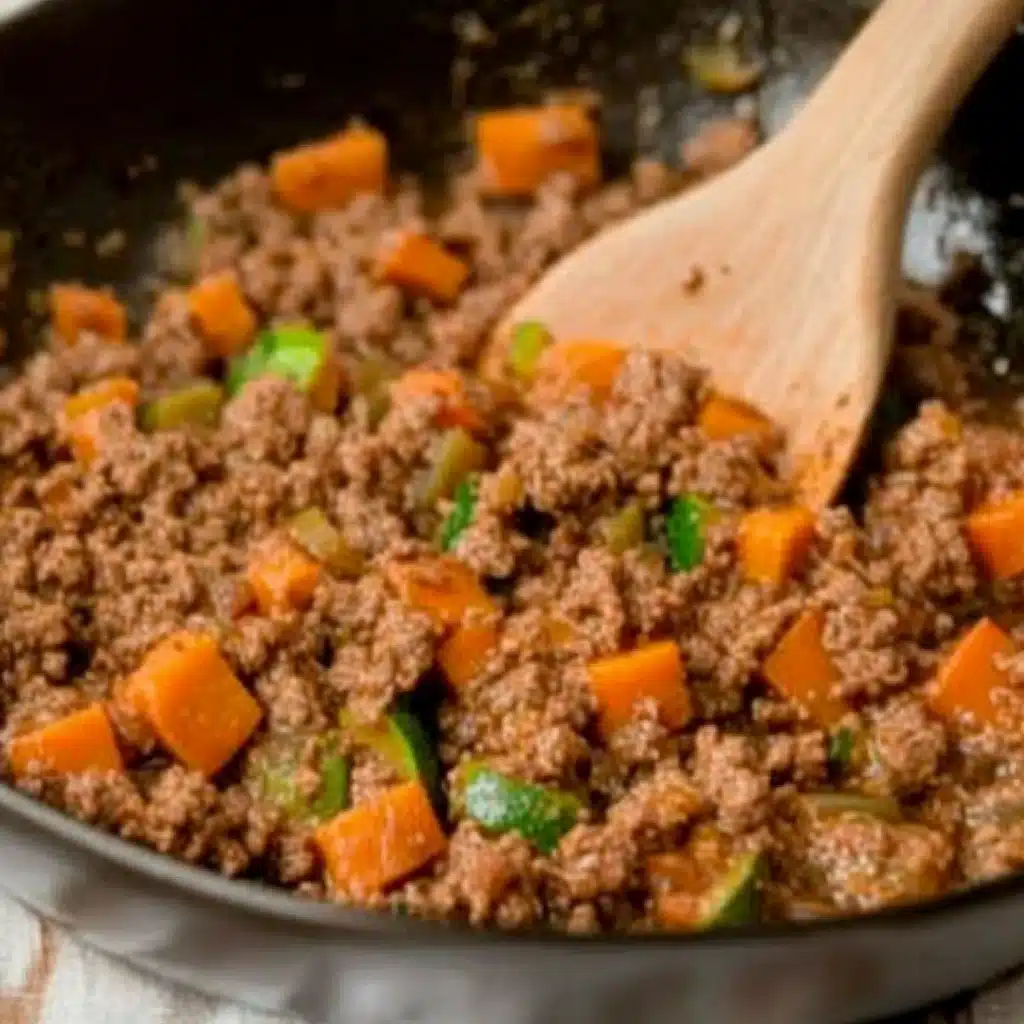 Ground Beef Zucchini Sweet Potato Skillet