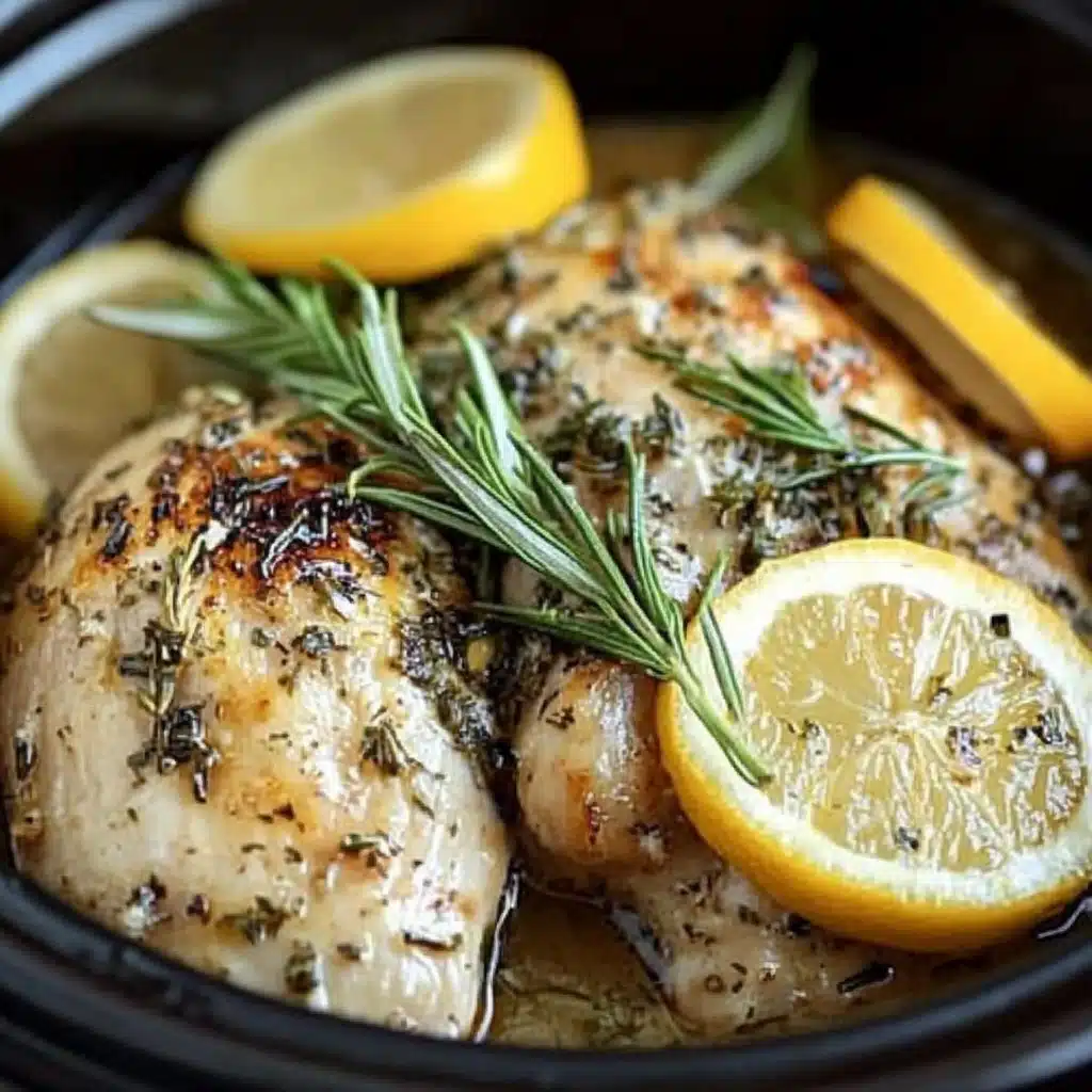 Slow Cooker Lemon Herb Chicken and Rice