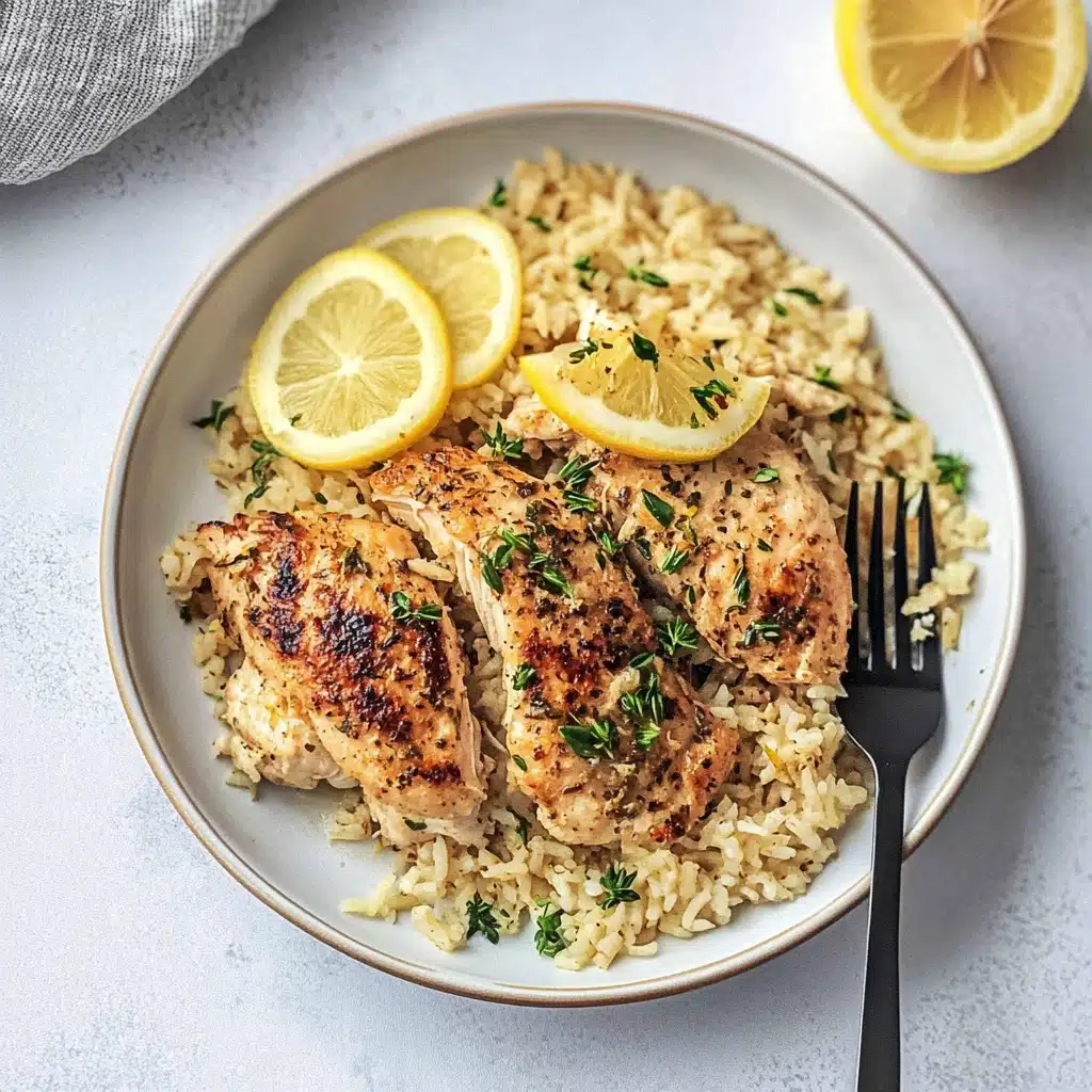 Slow Cooker Lemon Herb Chicken and Rice