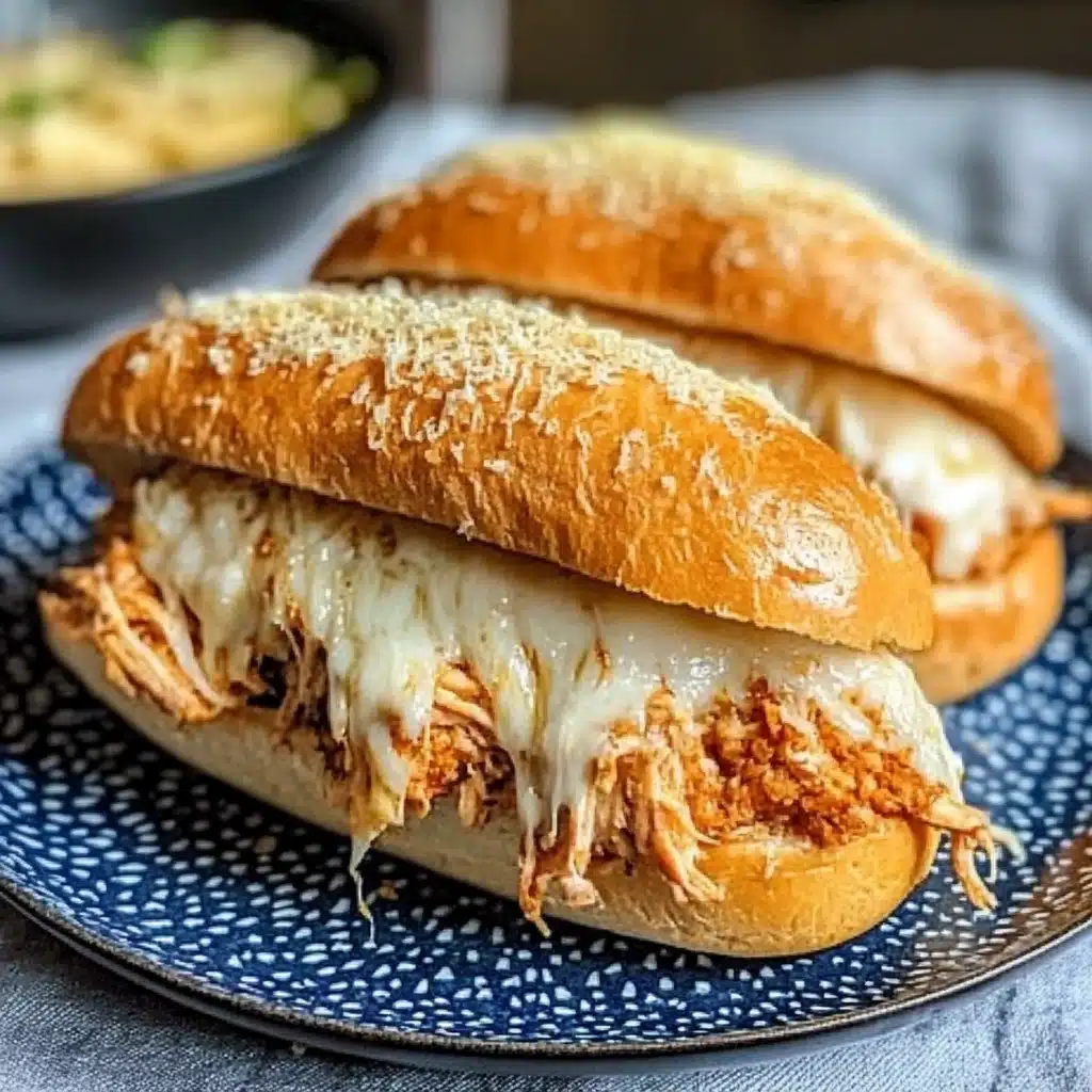 Slow Cooker Parmesan Garlic Chicken Sandwiches