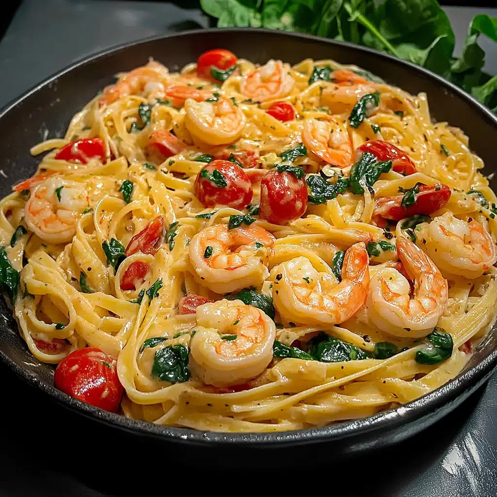 Tomato Spinach Shrimp Pasta