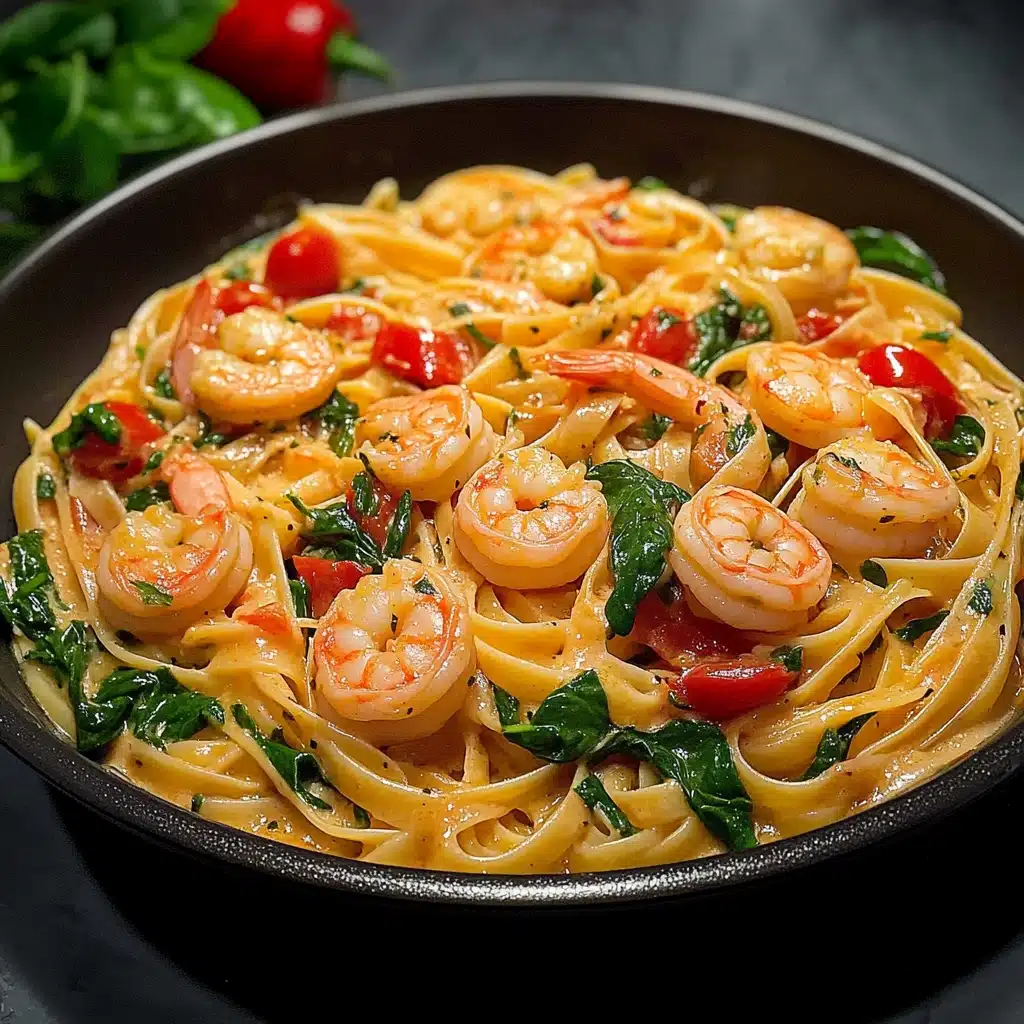 Tomato Spinach Shrimp Pasta