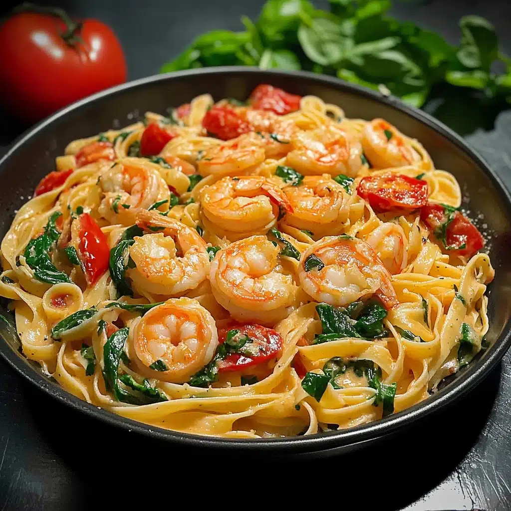 Tomato Spinach Shrimp Pasta