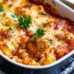 Vegetarian Pizza Casserole with White Beans and Rice