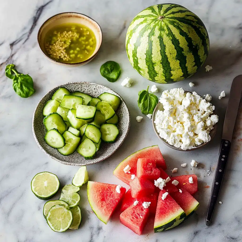 Feta Watermelon Cucumber Salad