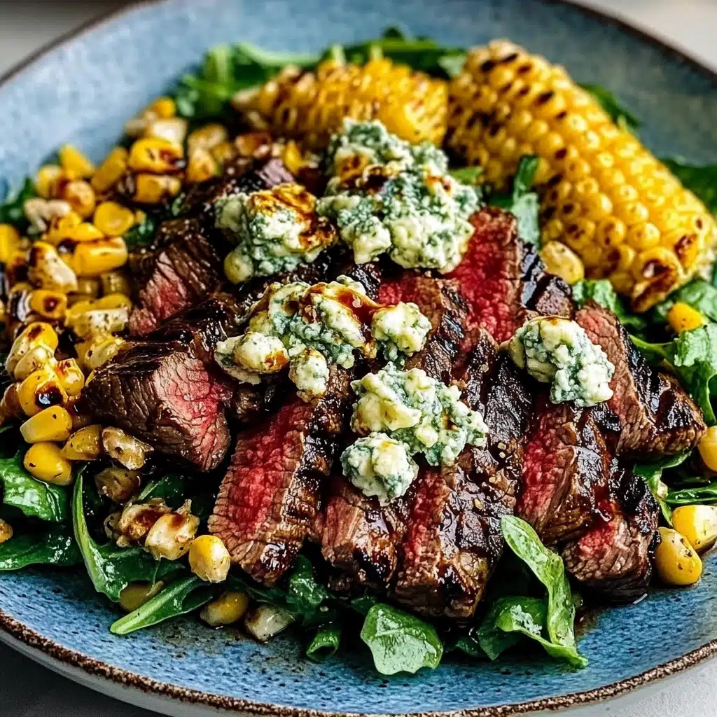Balsamic Steak Gorgonzola Salad with Grilled Corn