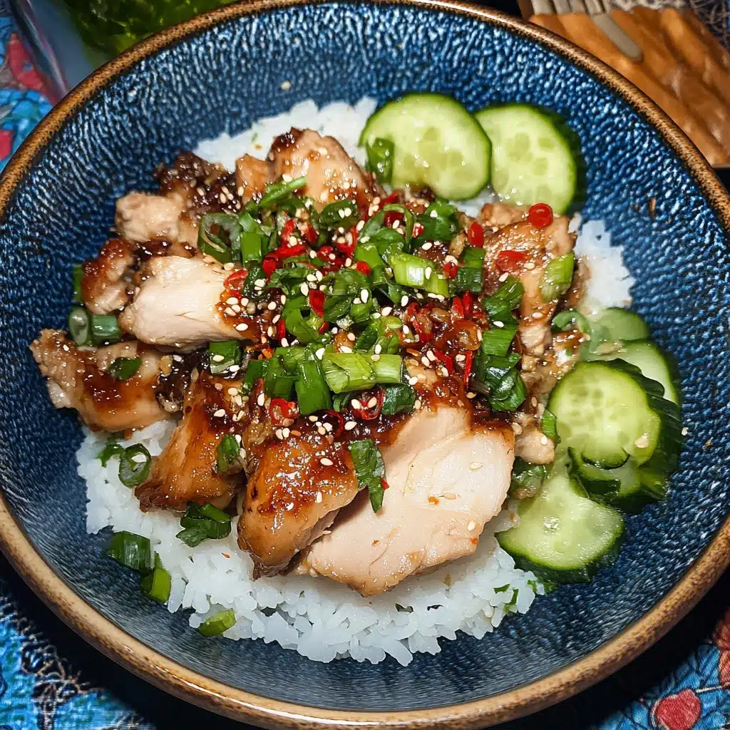Caramelised Soy Chicken in Garlic Ginger Broth with Rice