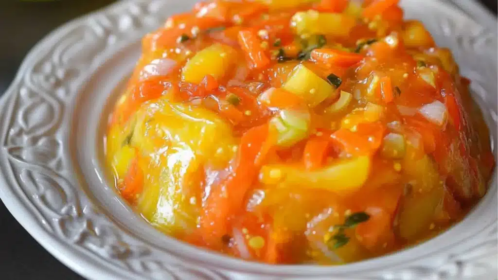 oranges and white marshmallows in a bowl with text overlay that reads easy & tasty sunshine salad