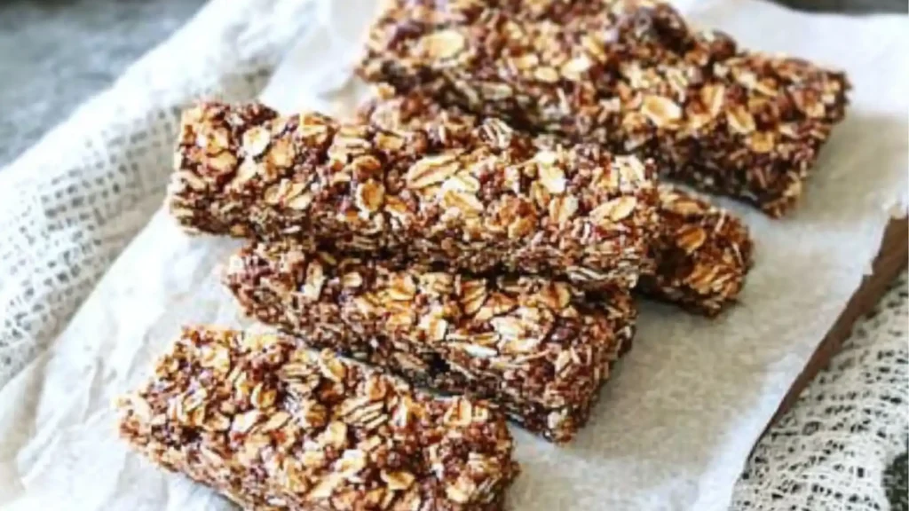 healthy granola bars stacked on top of each other